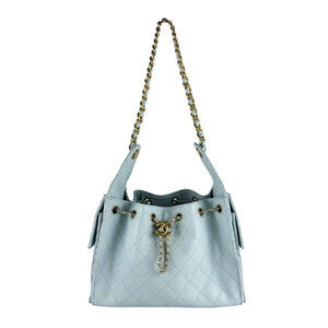 Chanel CHANEL Shoulder Bag CHANEL25 Caviar Leather Light Blue Women's z10581